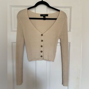 Forever 21 cropped button up sweater